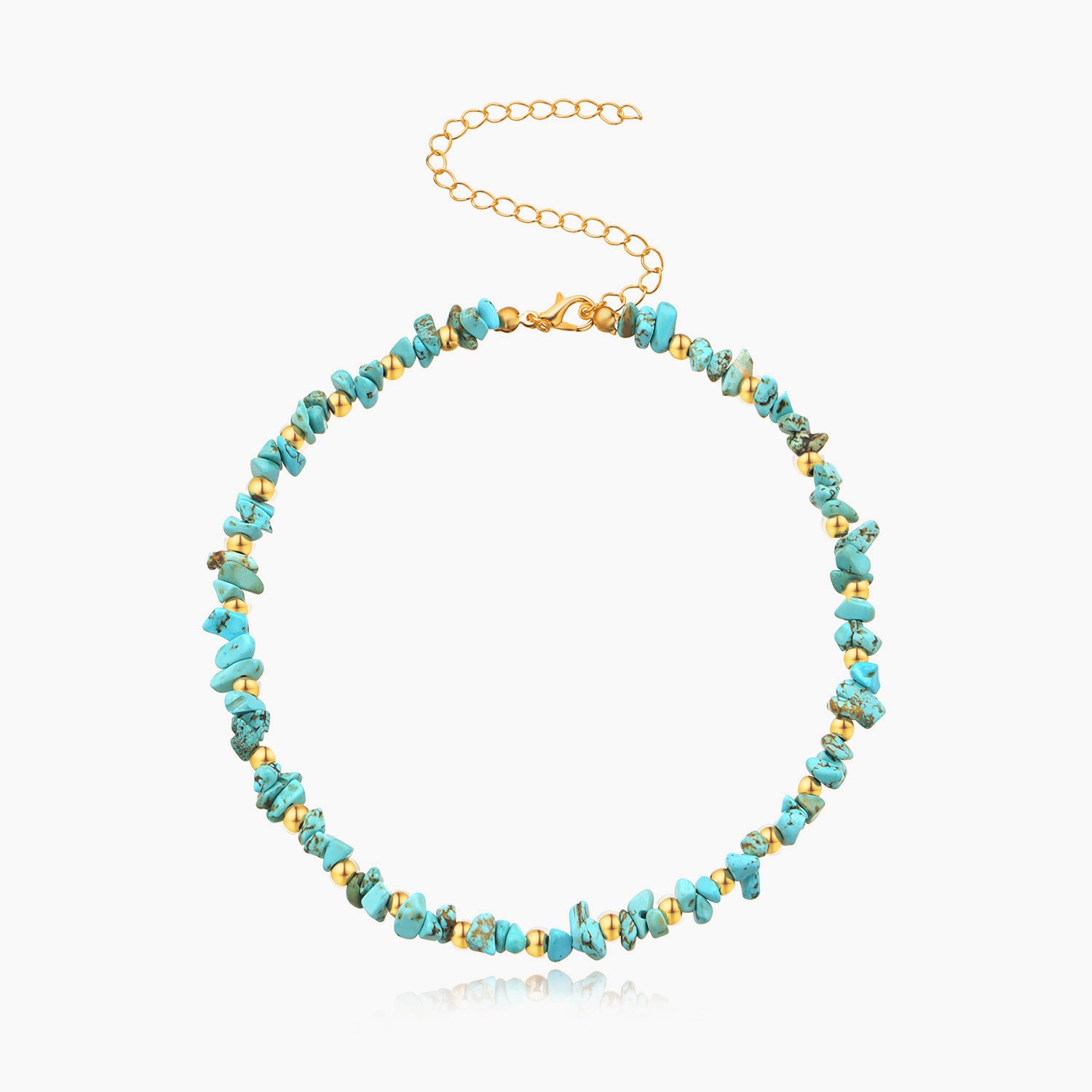 Wholesale Clear Crystal Rough Turquoise Crushed Alloy Necklaces